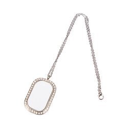 Diamantový náhrdelník pro sublimaci - obdélníkový - stříbrný