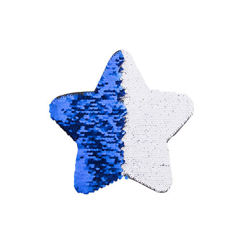 Dvoubarevné flitry pro sublimaci a aplikaci na textil - modrá hvězda
