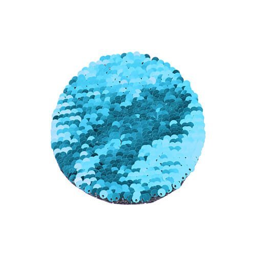 Dvoubarevné flitry pro sublimaci a textilní aplikace - modrý kruh Ø 10 cm