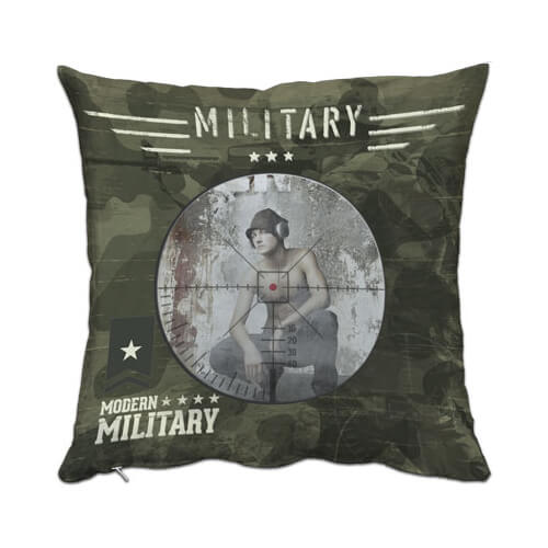 Dvoubarevný saténový povlak na polštář 38 x 38 cm pro sublimaci - Military