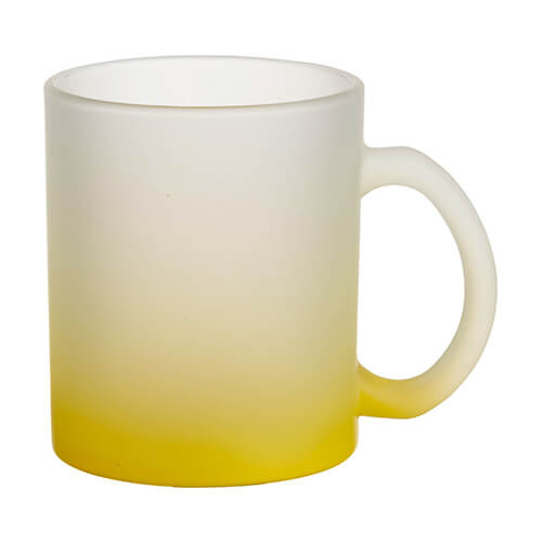 Hrnek z matného skla o objemu 330 ml pro sublimaci - žlutý gradient