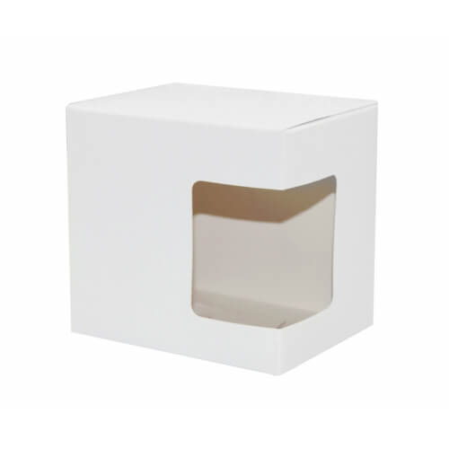 Krabička s okénkem na 330 ml hrnek, karton a materiál pro sublimační potisk