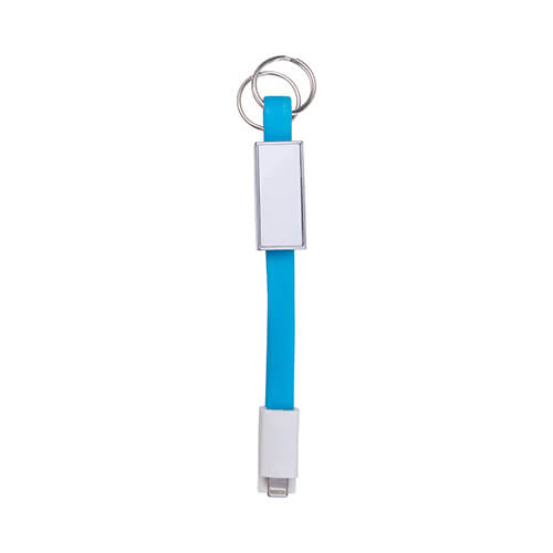 Přívěsek na klíče - datový kabel Lightning pro sublimaci - modrý