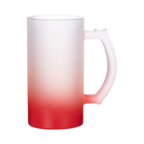 Skleněný matný pohár 470 ml na sublimaci - červený gradient