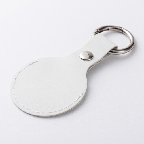 Kožený přívěsek na klíče / pouzdro AirTag pro sublimaci - bílé