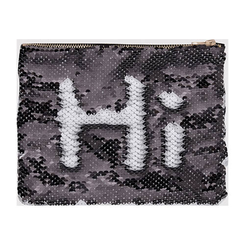 Kosmetická taška 20,5 x 16 cm s černými a bílými flitry pro sublimaci