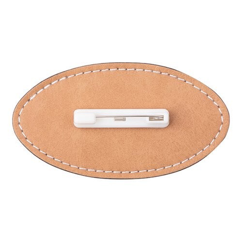 Kožený oválný odznak 8,2 x 4,4 cm pro sublimaci - hnědý