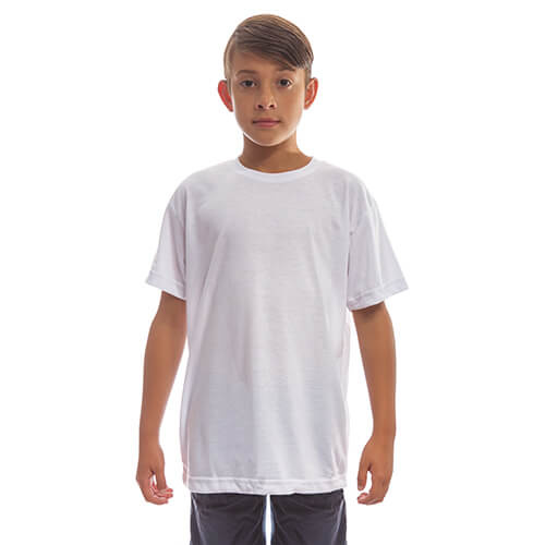 Solární tričko pro mládež s krátkým rukávem pro sublimaci - bílé