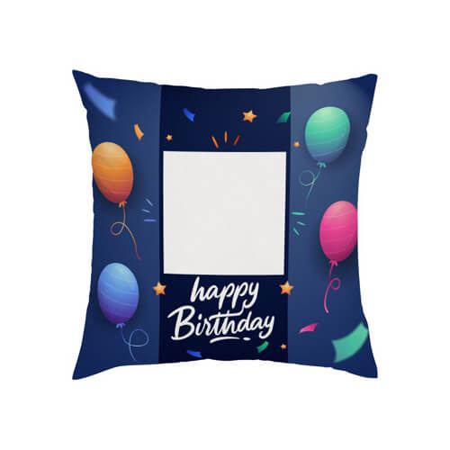 Dvoubarevný saténový povlak na polštář 38 x 38 cm pro sublimaci - Happy Birthday - 4