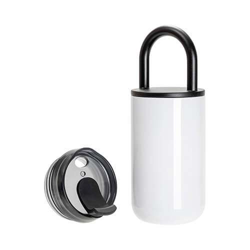 Přenosný nerezový 400 ml hrnek - bílý (pro sublimaci)