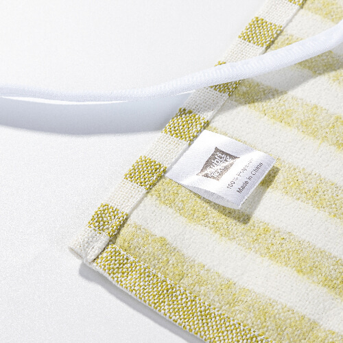 Lněný materiál pro sublimaci - krémový se světle zelenými pruhy