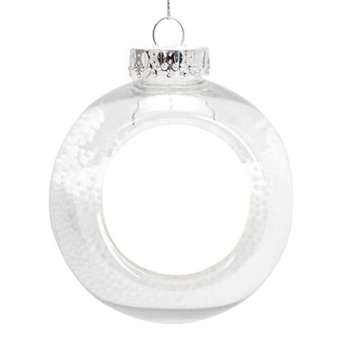 Baňka na vánoční stromeček Ø 8 cm pro sublimaci – transparentní, Noel