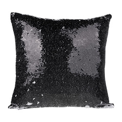 Povlak na polštář 40 x 40 cm s dvoubarevnými flitry pro sublimaci - černý