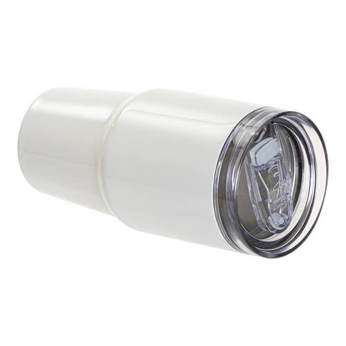 Nerezový cestovní hrnek 600 ml s víčkem a brčkem pro sublimaci - bílý