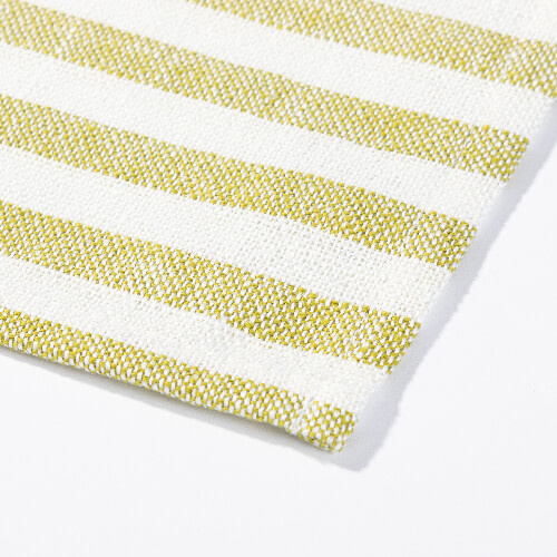 Lněná podložka na stůl 45 x 40 cm krémová se světle zelenými pruhy pro sublimaci