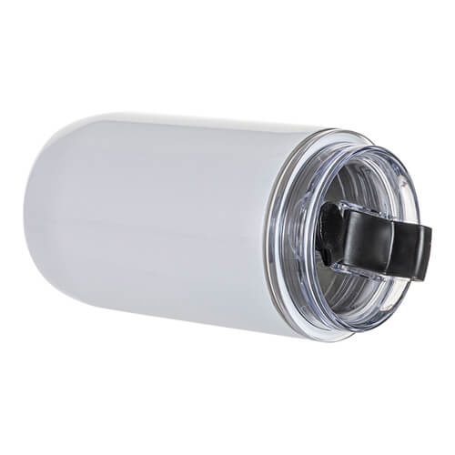 Hrnek z nerezové oceli 350 ml s víčkem a brčkem pro sublimaci - bílý