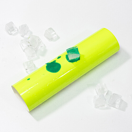 Arch samolepicí fólie měnící barvu ze žluté na zelenou