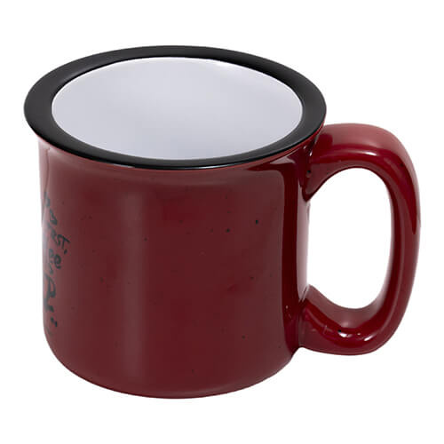 Keramický smaltovaný hrnek 400 ml pro sublimaci - červený