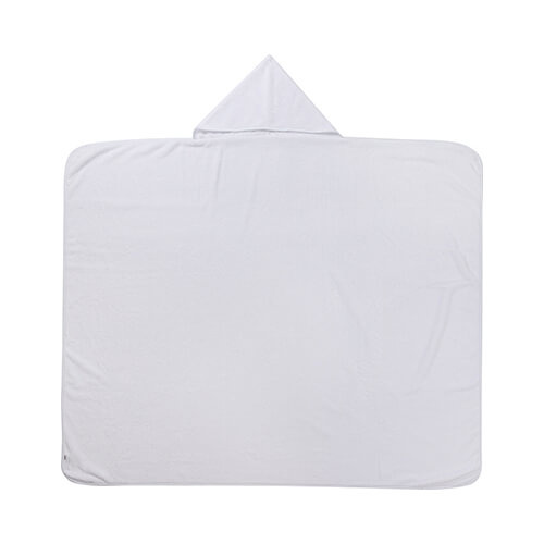 Deka Minky s kapucí 150 x 130 cm pro sublimaci - bílá