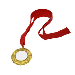 Medaile Ø 6 cm / potisk Ø 3,2 cm - zlatá - sublimační termotransferová barva