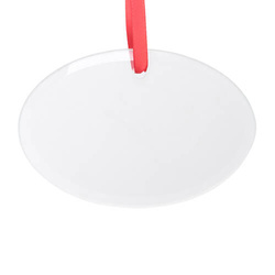 Skleněná visačka na vánoční stromek pro sublimaci - oválná