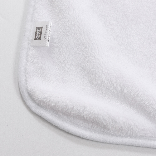 Deka Minky s kapucí 150 x 130 cm pro sublimaci - bílá