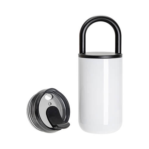 Přenosný nerezový 400 ml hrnek - bílý (pro sublimaci)