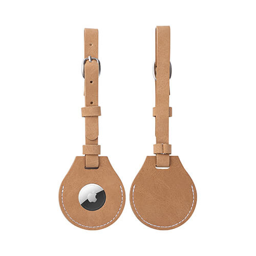 Kožená visačka na zavazadla / pouzdro AirTag pro sublimaci - hnědá