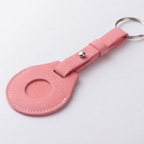 Kožená klíčenka s páskem / pouzdro AirTag pro sublimaci - růžová