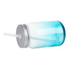 Skleněný hrnek Mason Jar 450 ml bez ucha pro sublimaci - modrý gradient