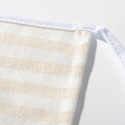 Lněný materiál pro sublimaci - krémový se žlutými pruhy