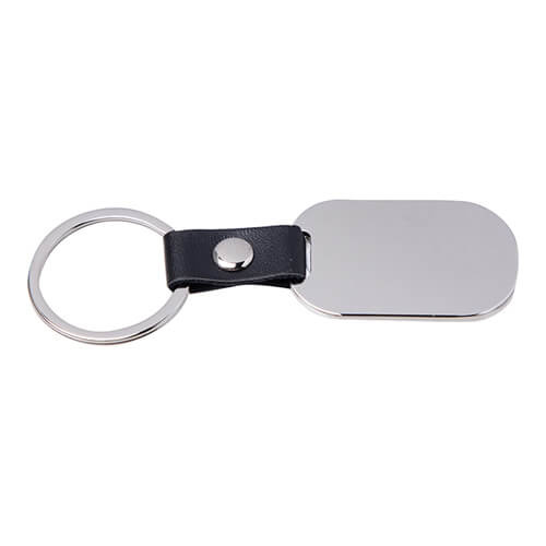 Kovová klíčenka pro sublimaci - ovál na černém pásku