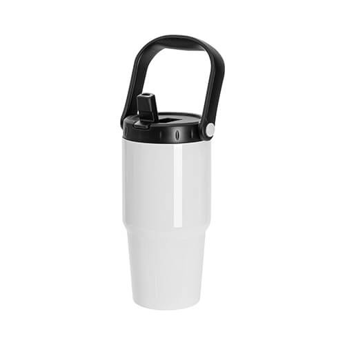 Nerezový cestovní hrnek 600 ml s víčkem a náustkem pro sublimaci - bílý