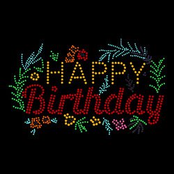 Zirkoniová fólie pro termotransfer - Happy Birthday