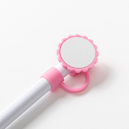 Silikonové víčko na brčko Ø 0,8 cm pro sublimaci - růžový květ