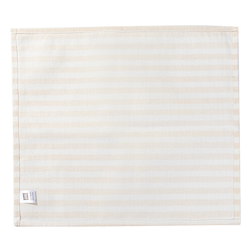 Lněná podložka na stůl 45 x 40 cm krémová se žlutými pruhy pro sublimaci