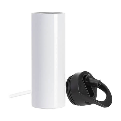 Bidon - nápojová láhev 600 ml s víčkem a držadlem pro sublimaci - bílá