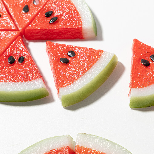 Trojúhelníkové plátky červeného melounu