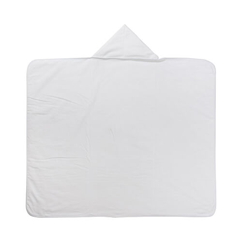 Deka z mikrovlákna a arktického rouna s kapucí 150 x 130 cm pro sublimaci - bílá