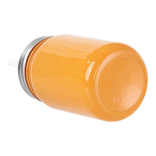 Skleněný hrnek Mason Jar Full Color 450 ml bez očka pro sublimaci - oranžový