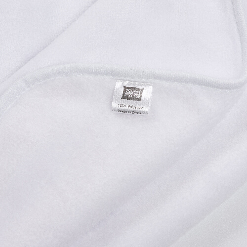 Deka Minky s kapucí 150 x 130 cm pro sublimaci - bílá