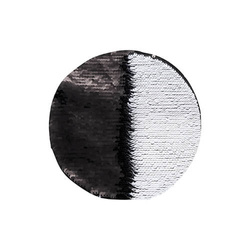 Dvoubarevné flitry pro sublimaci a textilní aplikace - černý kruh Ø 19
