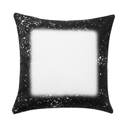 Lněný povlak na polštář 40 x 40 cm Bělený hvězdný černý pro sublimaci