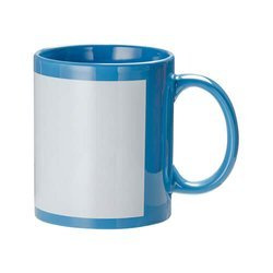 Modrý hrnek o objemu 330 ml s bílým rámečkem pro sublimaci