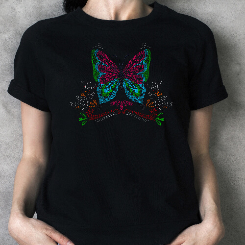 Velký zirkonový plech pro termotransfer - motýl