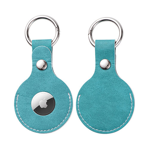 Kožená klíčenka / pouzdro AirTag pro sublimaci - zelené