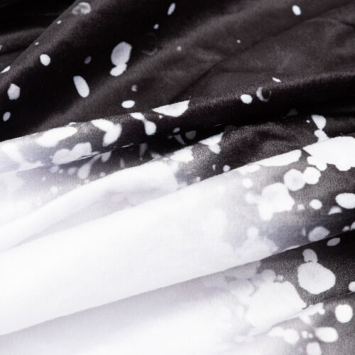 Bělená plyšová deka Starry Black Heart pro sublimaci