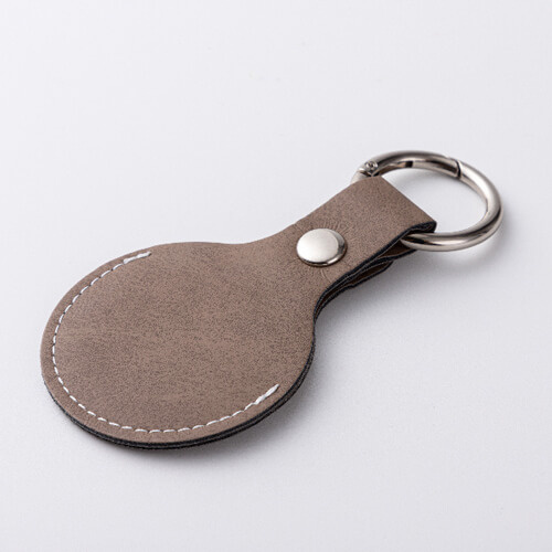 Kožená klíčenka / pouzdro AirTag pro sublimaci - šedá