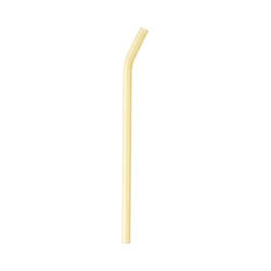 Zahnuté skleněné brčko 20 cm - žluté
