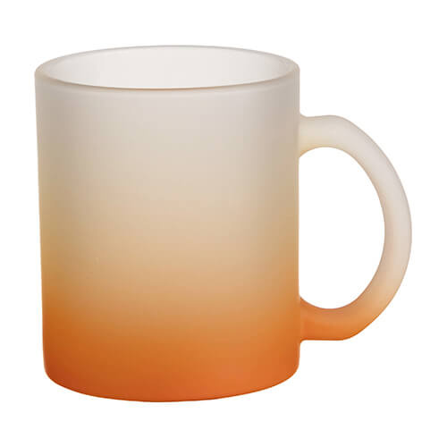 Hrnek z matného skla o objemu 330 ml pro sublimaci - oranžový gradient